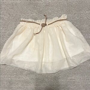 Zara Cream Skirt with Tan Rope Belt